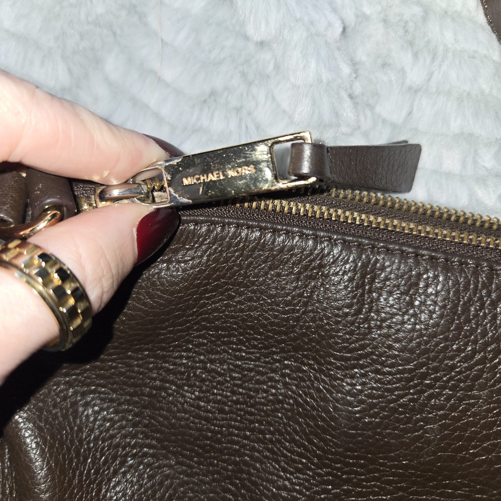 Michael Kors Dark Brown Leather Crossbody Bag - Picture 4 of 9